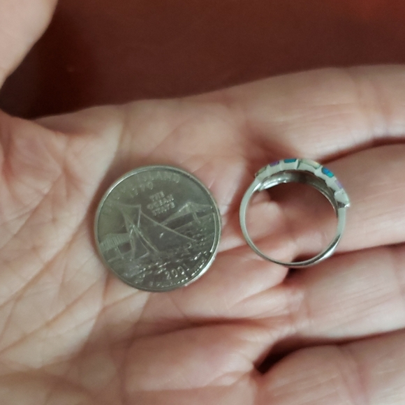 925 SS MULTI COLORED OPAL RING - Picture 4 of 6